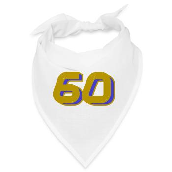 60. 60 JAHRE. 60. JAHRESTAG. 60. GEBURTSTAG. - Bandana - Weiß - Vorne