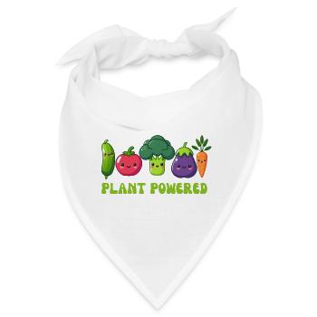 Vegetarisch, pflanzlich - Bandana - Weiß - Vorne
