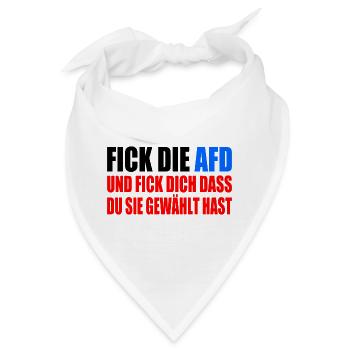 FCK AFD - Gegen Rechts - fuck afd - Bandana - Weiß - Vorne