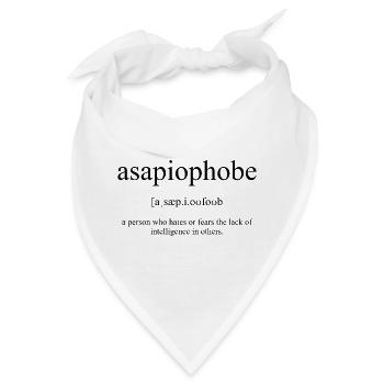 Asapiophobe Definition Dictionary - Bandana - Weiß - Vorne