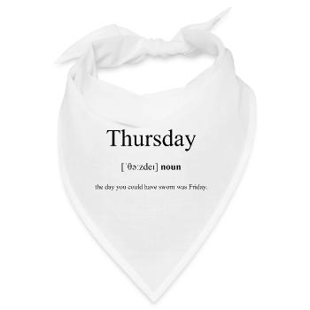 Thursday | Donnerstag Definition Dictionary - Bandana - Weiß - Vorne