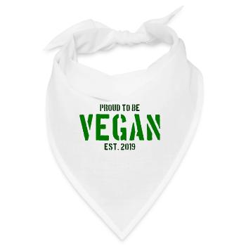 Vegan - Veganerin - Veganer - Bandana - Weiß - Vorne