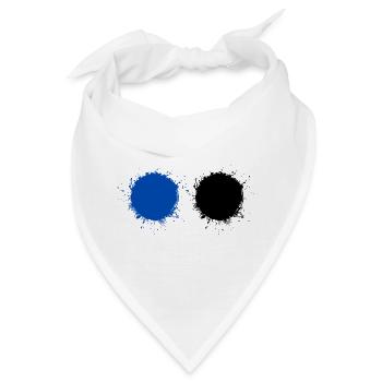Blau und Schwarz - Bandana - Weiß - Vorne