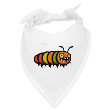 Wurm Halloween Comic Lustig - Bandana - Weiß - Vorne