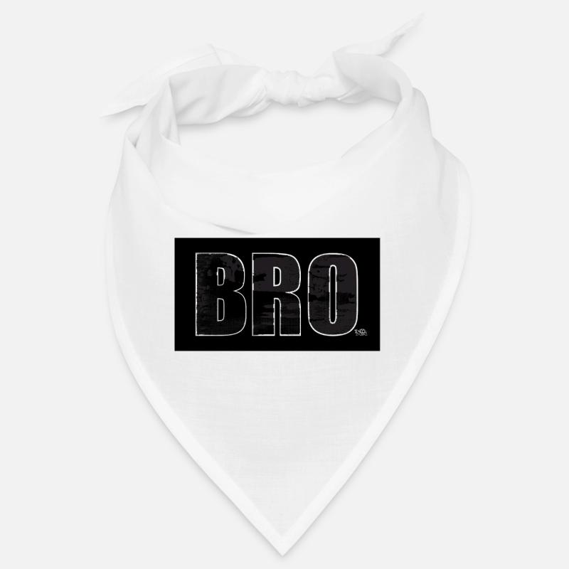 Bold BRO Distressed Typography Tee Bandana