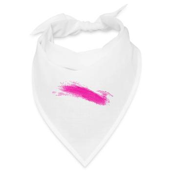 Pinker Pinselstrich Akzent - Bandana - Weiß - Vorne