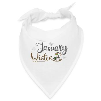 Januar Winterzeit Schneemann - Bandana - Weiß - Vorne