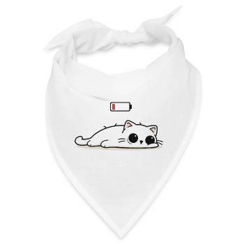 Katze Social Battery Low – Keine Energie Modus - Bandana - Weiß - Vorne