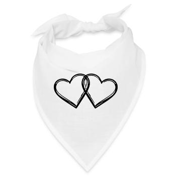 Herzen Paar Ehe - Bandana - Weiß - Vorne