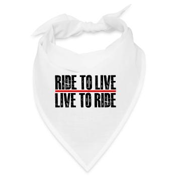 ride to live - live to ride - Bandana - Weiß - Vorne