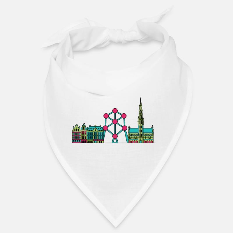 Brüsseler Stadtsilhouette Atomium Moderne Linienkunst Bandana
