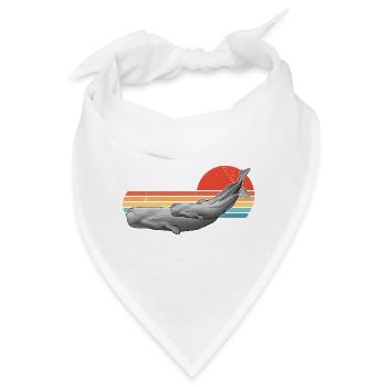 Pottwal Retro Sonnenuntergang - Bandana - Weiß - Vorne