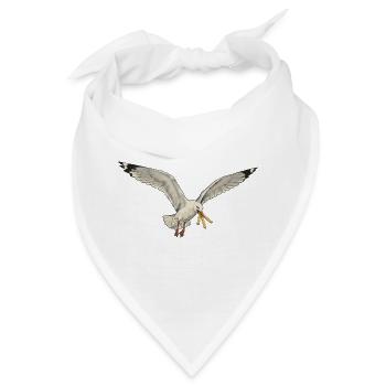 Lustige Möwe Stiehlt Pommes Am Strand - Bandana - Weiß - Vorne