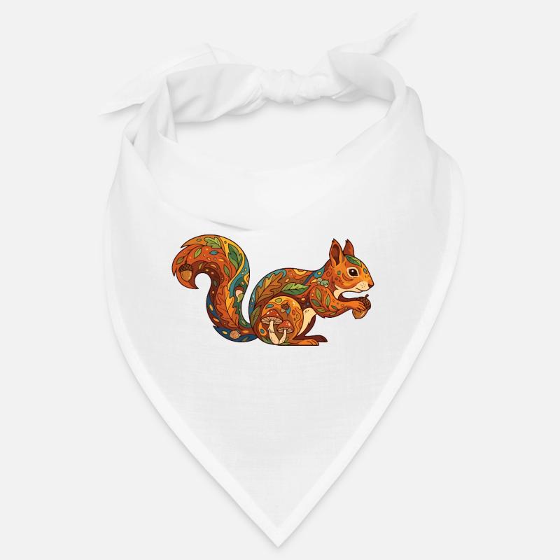 Herbstliches Eichhörnchen Muster Waldleben Natur Bandana