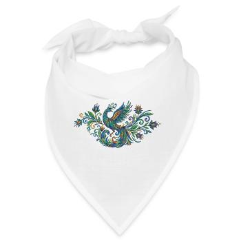 Bunter Pfau Phönix im Jugendstil - Bandana - Weiß - Vorne