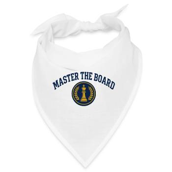 Meister des Schachbretts Goldene Lorbeer-Logo - Bandana - Weiß - Vorne