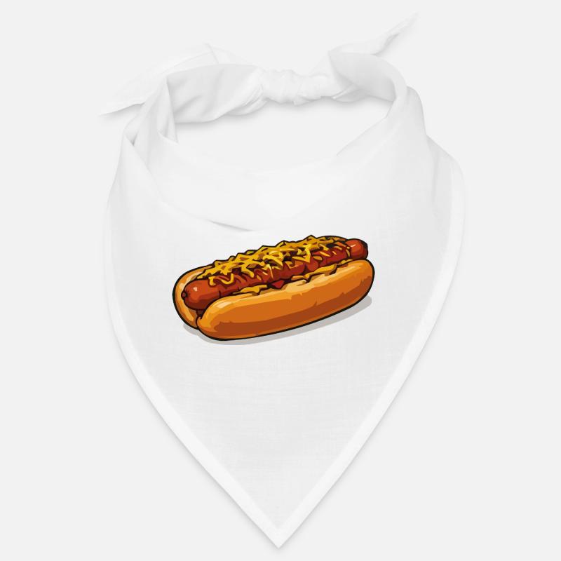 Cheese Covered Hot Dog Illustration Bandana