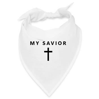 Mein Erlöser Minimalistischer Glaube Jesus Cooler  - Bandana - Weiß - Vorne