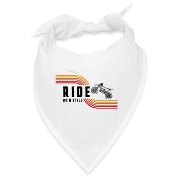 Retro Motorrad Vintage - Bandana - Weiß - Vorne