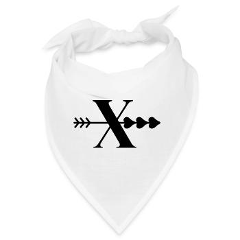 Buchstabe x Herzpfeil - Bandana - Weiß - Vorne