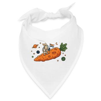 Astronaut Bunny auf riesigem Karotten-Asteroiden - Bandana - Weiß - Vorne