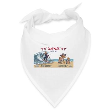 Dänemark: Nordsee oder Ostsee - Bandana - Weiß - Vorne