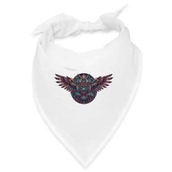 Steampunk Eulen Uhrwerk - Bandana - Weiß - Vorne