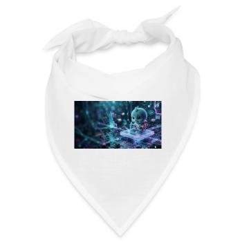 Cute Baby Alien Astronaut on Futuristic Microchip - Bandana - Weiß - Vorne