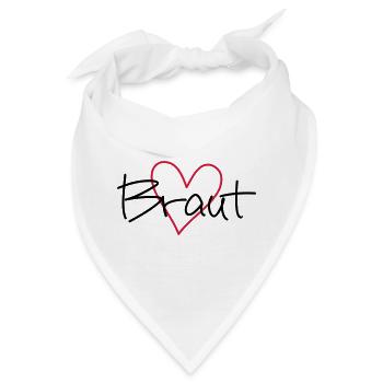 Braut Herz Junggesellinnenabschied - Bandana - Weiß - Vorne