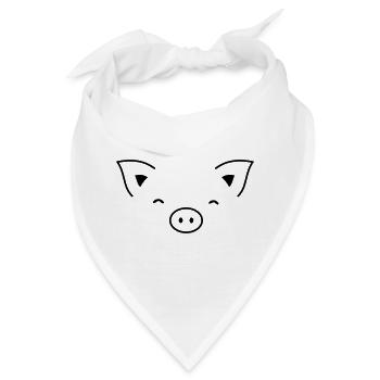 Schwein Sau Schweinchen Ferkel Eber I Geschenkidee - Bandana - Weiß - Vorne