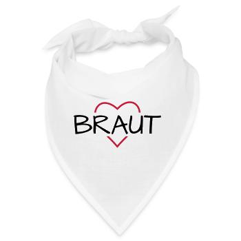 Braut Herz JunggesellinnenabschiedHochzeit - Bandana - Weiß - Vorne