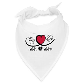 Mr and Mrs - Bandana - Weiß - Vorne