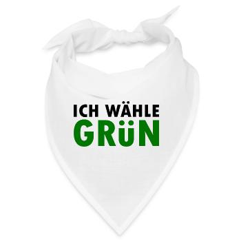 Ich wähle grün - Bandana - Weiß - Vorne