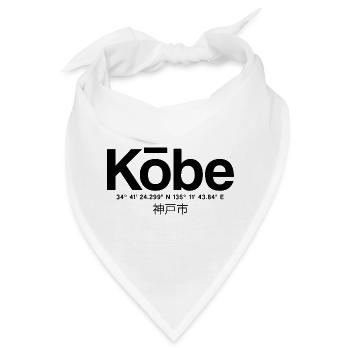 Kobe Japan Typografie mit Koordinaten - Bandana - Weiß - Vorne