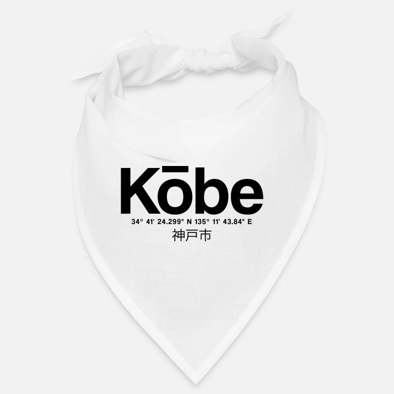 Typographie de Kobe Japan avec coordonnées Bandana
