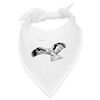 Falke im Flug - Bandana - Weiß - Vorne