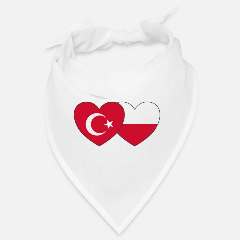 Turkey Poland Flag Heart Bandana