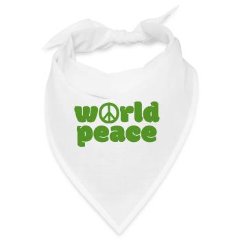 Weltfrieden - Grün - Bandana - Weiß - Vorne