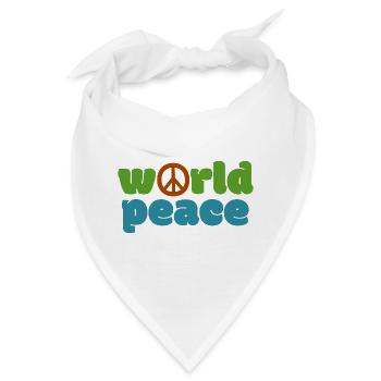 Weltfrieden - Farbe - Bandana - Weiß - Vorne