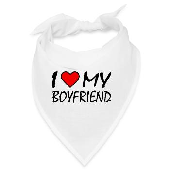 I love my boyfriend - Bandana - Weiß - Vorne