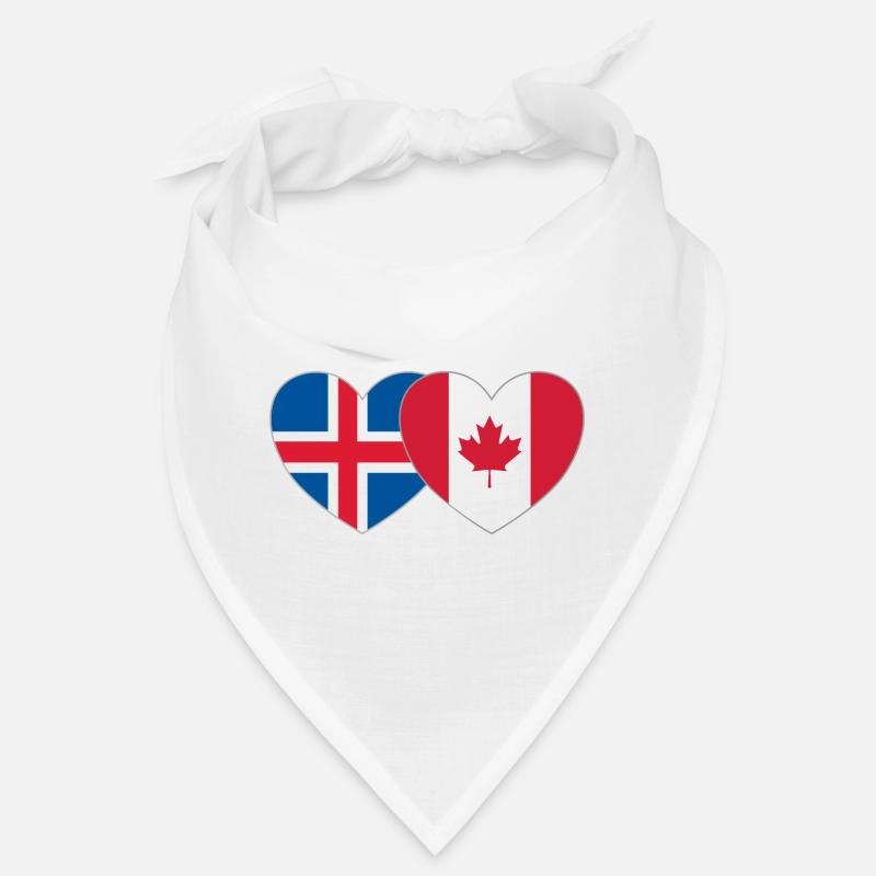 Iceland Canada Flag Heart Bandana