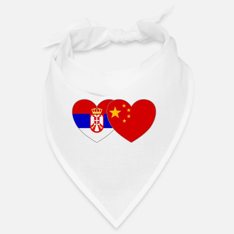 Serbien China Flagge Herz Bandana