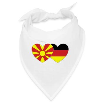 Mazedonien Deutschland Flagge Herz - Bandana - Weiß - Vorne