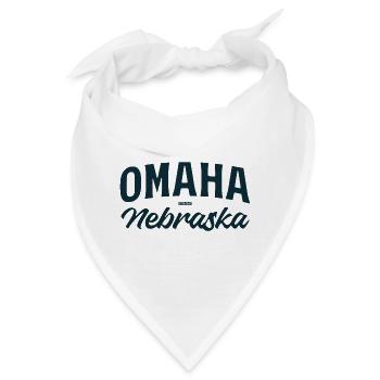 Omaha Nebraska Vintage Schriftzug - Bandana - Weiß - Vorne