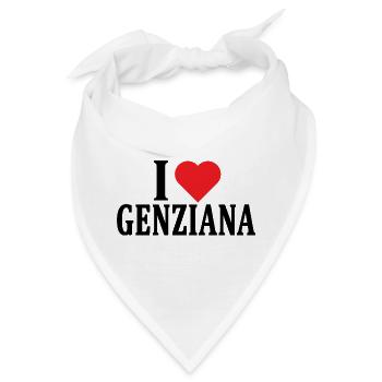 T-Shirt Ich liebe Enzian T-Shirt Geschenkidee - Bandana - Weiß - Vorne