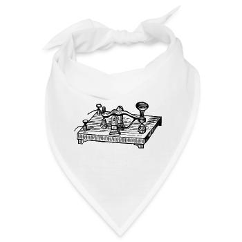Vintage Morsecode Gerät, Retro Kommunikation - Bandana - Weiß - Vorne