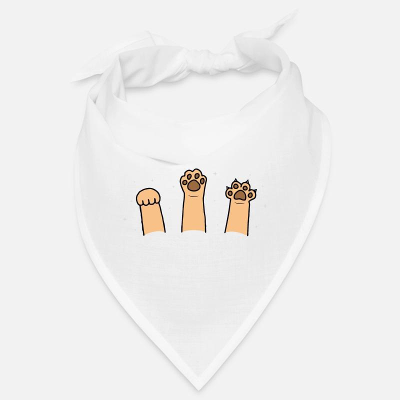 Schere-Stein-Papier-Handspiel Niedliche Katze mit Lustigem Bandana