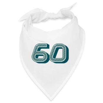 60. 60 JAHRE. 60. JAHRESTAG. 60. GEBURTSTAG. - Bandana - Weiß - Vorne