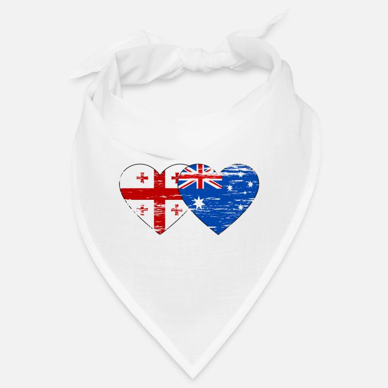 Drapeau de la Géorgie Australie Drapeau en forme de cœur utilisé Bandana