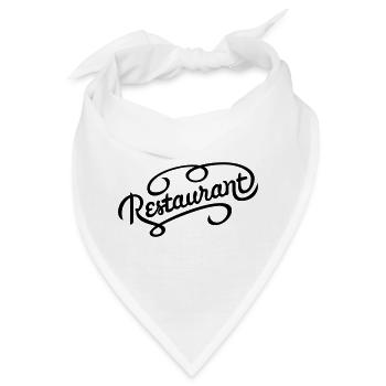 Schriftzug Restaurant - Bandana - Weiß - Vorne